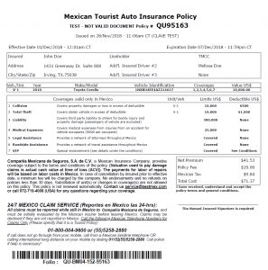 Sample Mexican Car Insurance Policy - Bestmex Blog